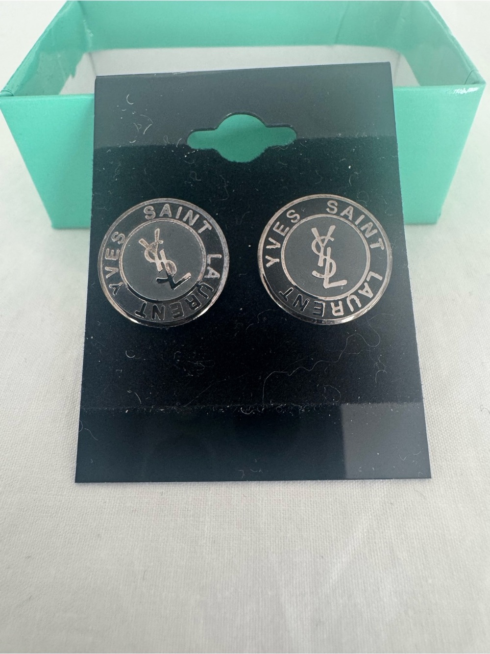 🌸 Saint Laurent YSL Vintage Button Earrings